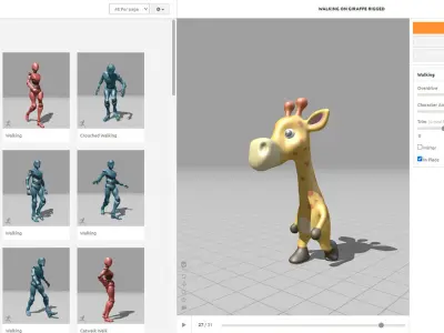 High-Quality 3D Cute Giraffe - Animated for Games Low-poly 3D model