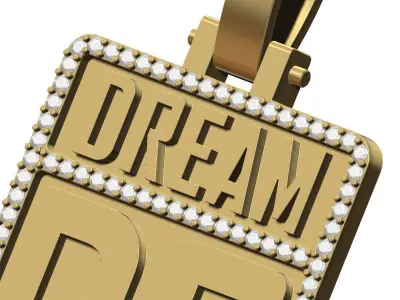 Diamond Dream chasers rectangular pendant 3D print model