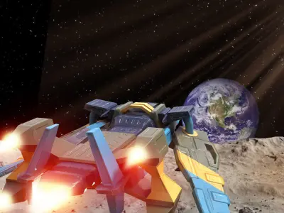 Space Ship-Low Poly Low-poly 3D model