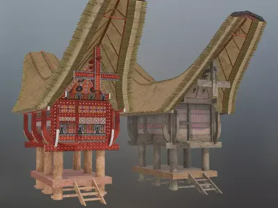 Tongkonan Low-poly 3D model