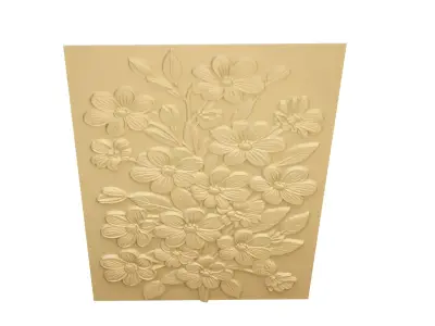 modern panel wall decor set relief stl mural CNC 287 3D model