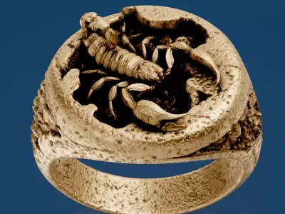 Scorpion Ring Rock Stone Printable Jewel Luxury 3D print model