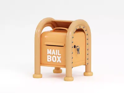 Cartoon Mailbox Low-poly 3D model