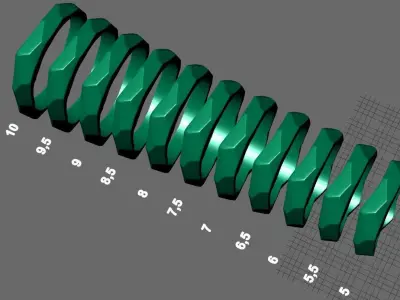 geometric gold ring 3D print model