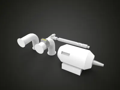 scifi exhaust pipe vessel 3D print model