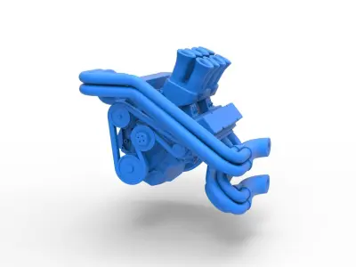 Engine V8 for Supermodified race car Scale 1 to 25 3D print model