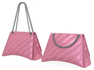 Balenciaga Crush Medium Chain Bag Quilted Pink Low-poly 3D model
