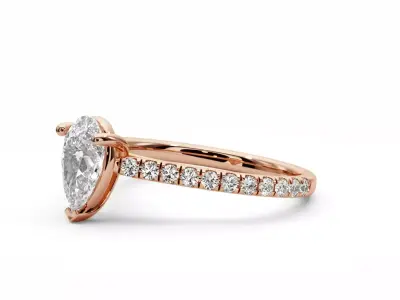 Engagement ring  Pear diamond 3D print model