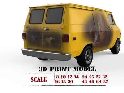 Retro American Van G10  gen3 shorty 3d printing car STL file 3D print model