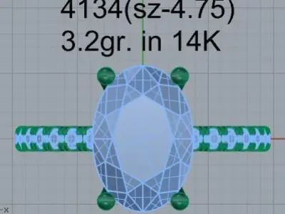 Oval Diamond Ring 4134 3D print model