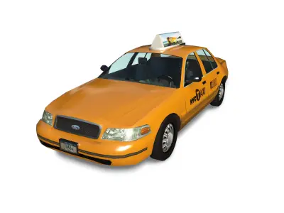 Car NYC Yellow Taxi Low-poly 3D model