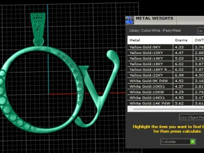 LOVE ALPHABET PENDANT 3D PRINTABLE MODEL  3D print model