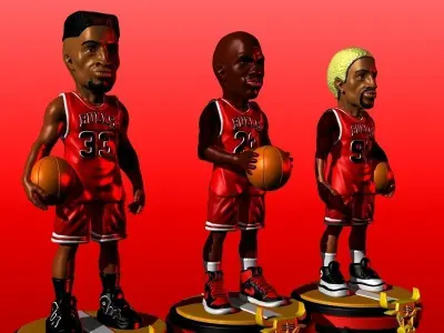 TEAM CHICAGO BULLS JORDAN PIPPEN RODMAN NBA BASKETBALL FIGURE 3D print model