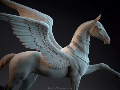 Akhal-Teke Pegasus I 3D Sculpting 3D print model