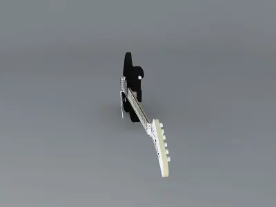 White Kramer Baretta guitar Free 3D model
