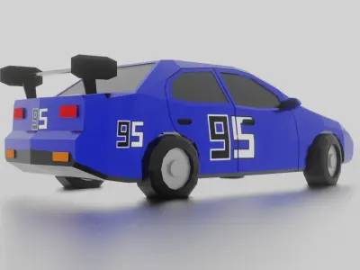 Sport car low poly car  Low-poly 3D model