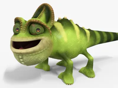 Chameleon Toon Rigged Low-poly 3D model