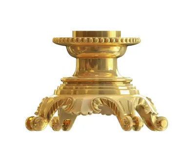 Golden decorative molded leg 3D model 3D model