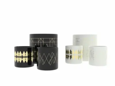 Scandinavian Pots 01 Low-poly 3D model