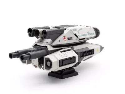 Futuristic White Blaster model pack Low-poly 3D model