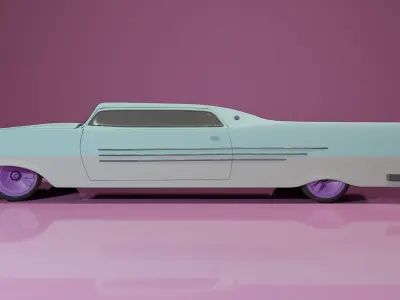 Retro-futuristic cruiser concept 3D model