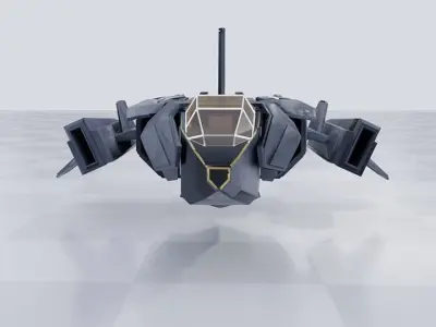 Light Spaceship Free low-poly 3D model