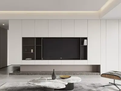 Modern living room dining room interior scenes 561 3D model