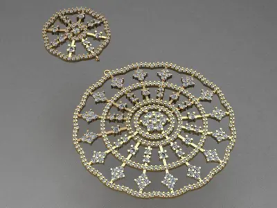Luxury Diamond Golden Pendant 3D print model