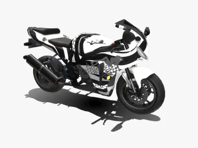 speed bike v1 rigged and animated Low-poly 3D model