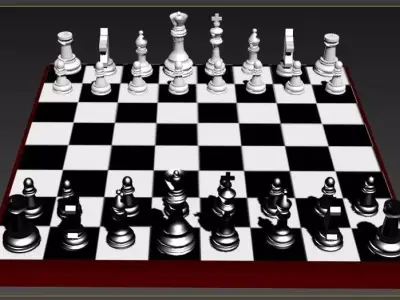chess bord Low-poly 3D model