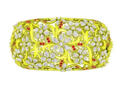 Luxury Diamond Flower Women Bangle Bracelets 7393A 3D print model