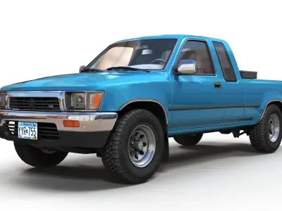 Toyota pickup truck Low-poly 3D model