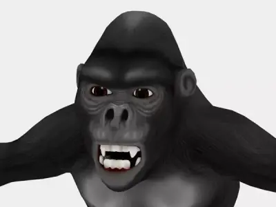Gorilla cartoon Low-poly 3D model
