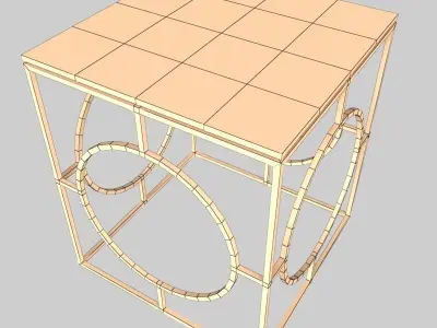 Glass Table 12 Low-poly 3D model