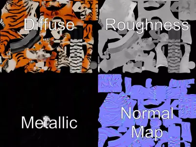 Dapper Tiger Character model pack Low-poly 3D model