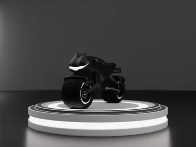 Black Motorcycle 3D model
