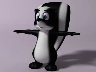 Cartoon Skunk Rigged Low-poly 3D model