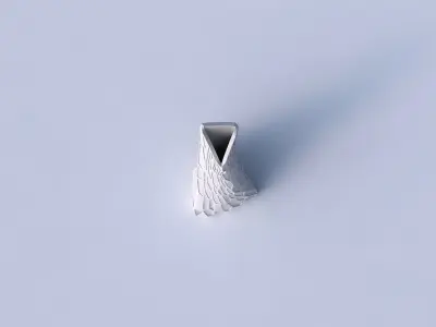 Vase twist grounded tipping triangle with organic dents 3D print model
