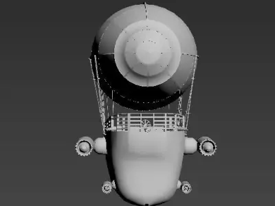 AirShip hot air balloon Low-poly 3D model