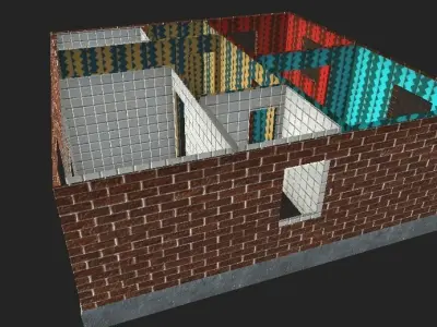 House texture tga targa material  Low-poly 3D model