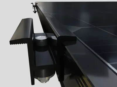 Black Framed Solar Panel 160W 1480x670x35mm 3D model
