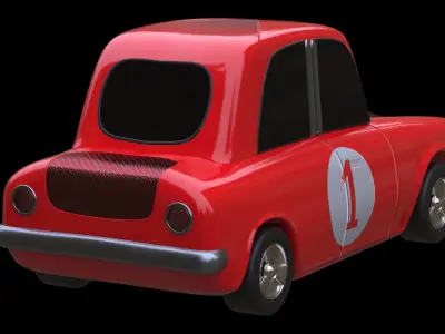 Low Poly Cartoon Car Low-poly 3D model purchase