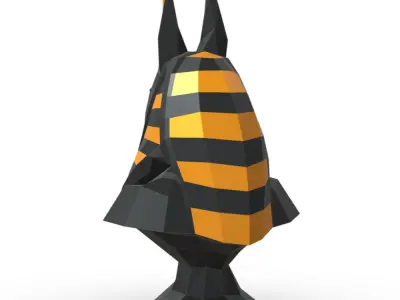 anubis low poly egyptian bust 3D print model
