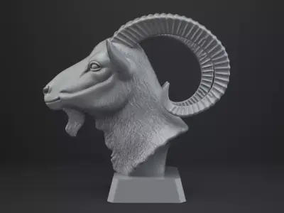 Goat Bust - Animal Figurine 3D print model
