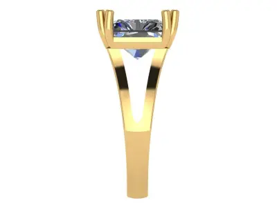 Emerald cut solitaire 3D print model purchase