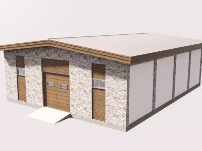 Garage Low-poly 3D model purchase
