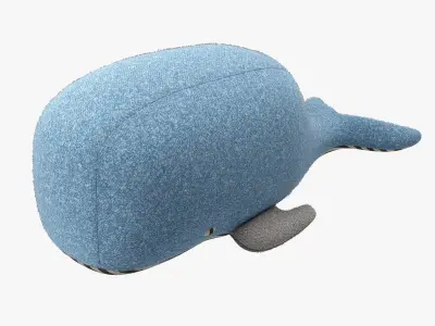 Carapau JO and EMMA Stuffed Toy Whale Low-poly 3D model