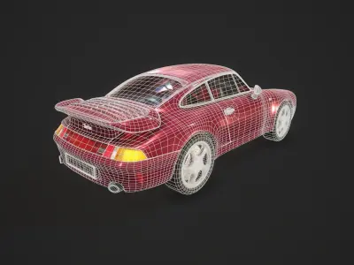 Porsche 911 993 Turbo Low-poly 3D model