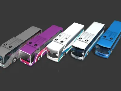 Lowpoly Bus - Buses Low-poly 3D model