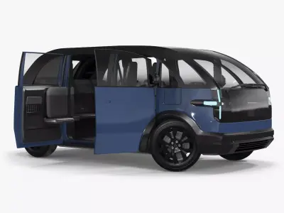 Canoo Lifestyle Vehicle Premium Blue Rigged for Cinema 4D 3D model